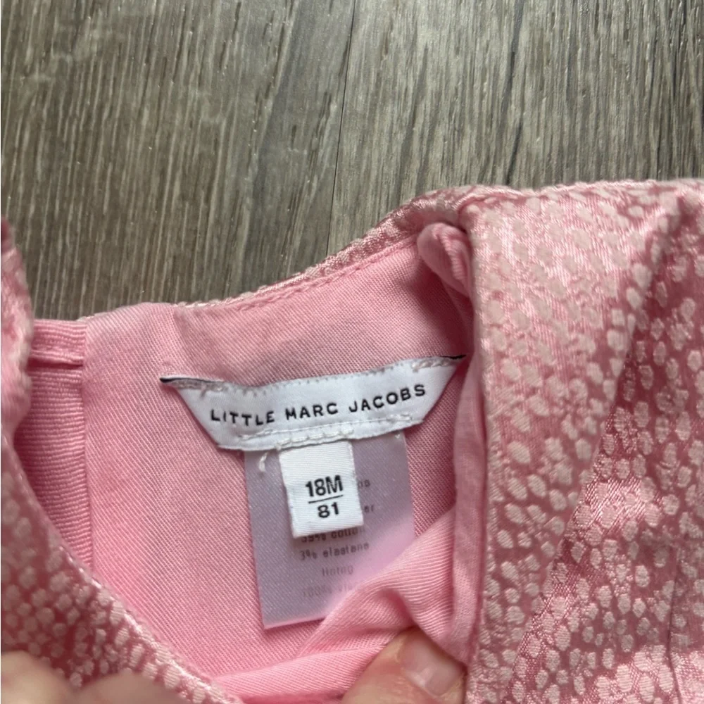 Little Marc Jacobs Shimmery Blush Bow-Front Party Dress Size 18 month